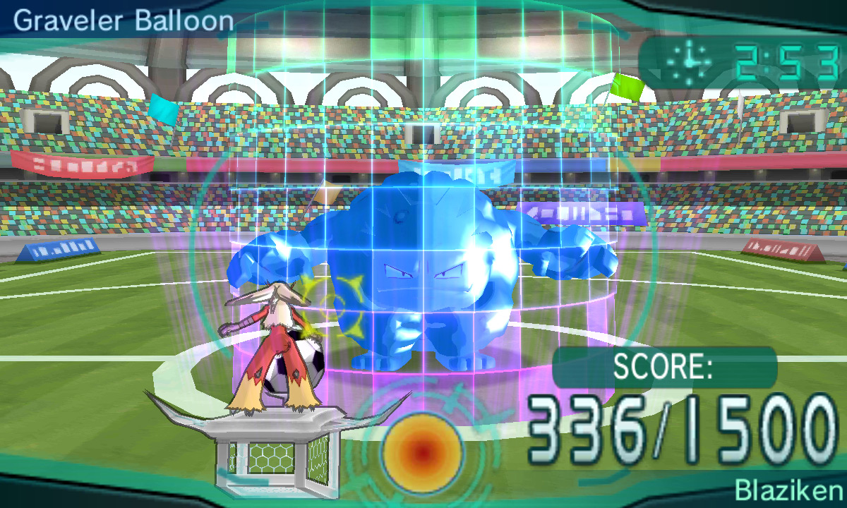 Graveler raising a barrier. / Pokémon Omega Ruby and Alpha Sapphire