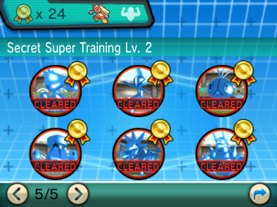 The final six Secret Super Training courses. / Pokémon Omega Ruby and Alpha Sapphire