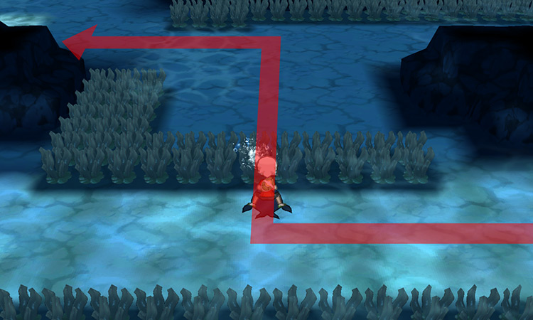 Diving underwater on Route 126.