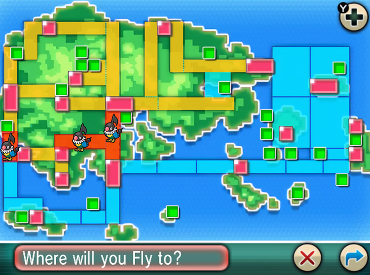 Routes with wild Chatot / Pokémon ORAS