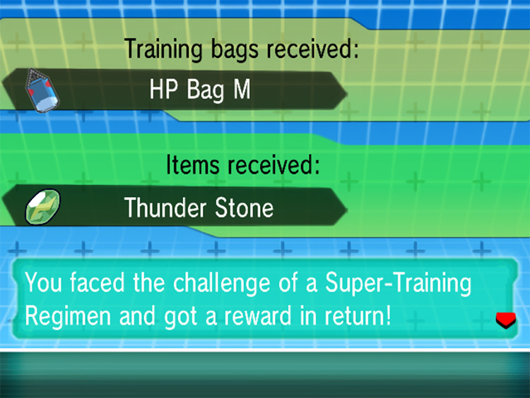 Obtaining a Thunder Stone from Secret Super Training