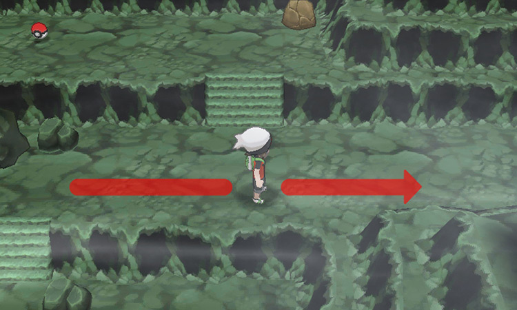 Heading towards the dead end, past the second set of stairs