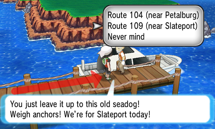 Speaking to Mr. Briney and setting sail towards Slateport