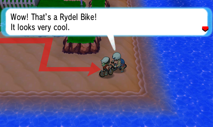 Showing a bicycle to the Triathlete at the Battle Resort.