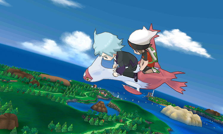 Flying on Latias to Southern Island.