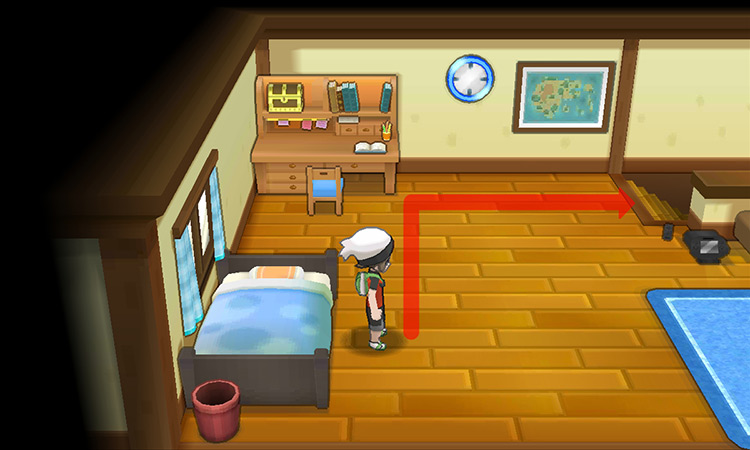 Walking downstairs in the player’s bedroom