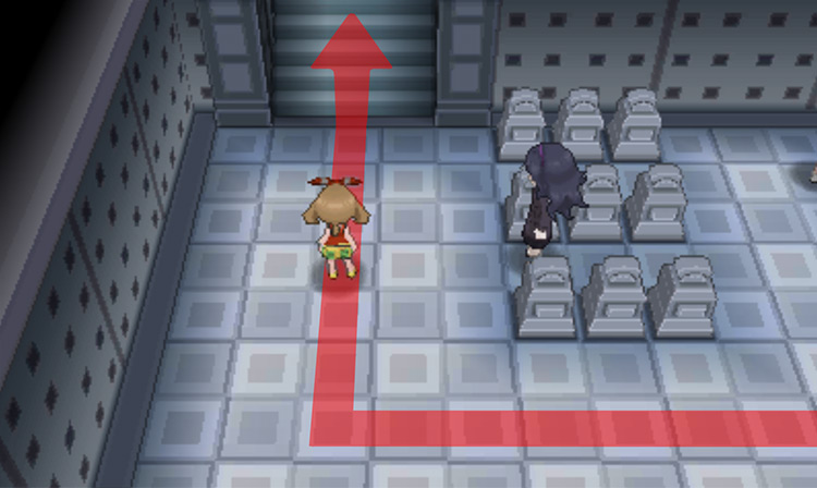 The staircase on the left side of the room