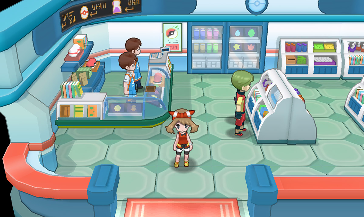Inside a poke mart / Pokémon Omega Ruby and Alpha Sapphire