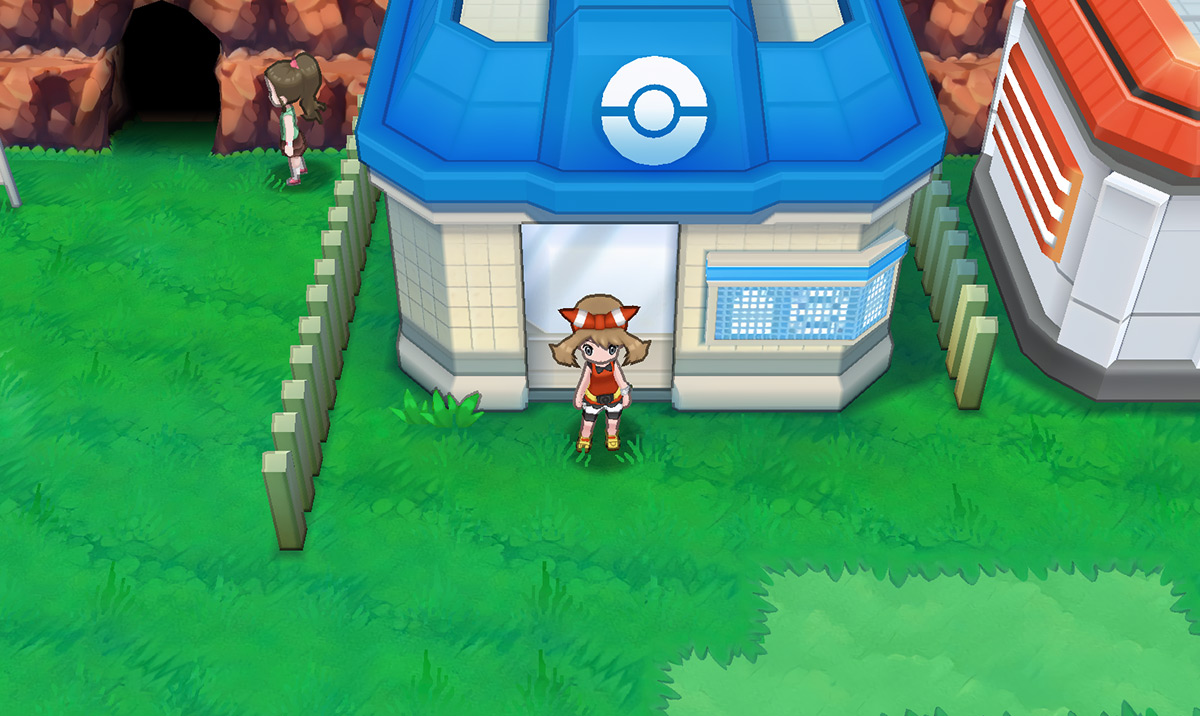Standing outside the Verdanturf Town Poké Mart / Pokémon Omega Ruby and Alpha Sapphire