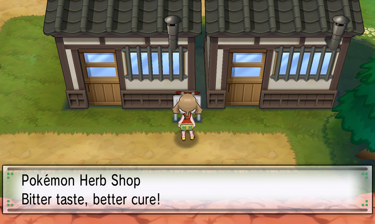 Standing outside the Pokémon Herb Shop / Pokémon Omega Ruby and Alpha Sapphire