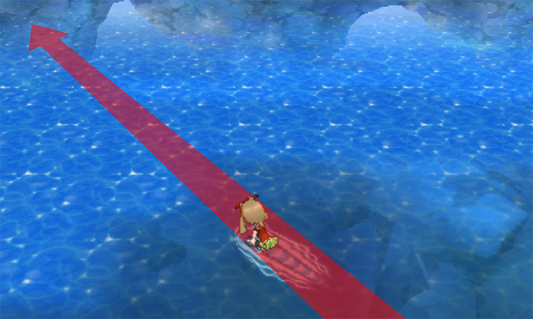 Surfing inside Sootopolis City