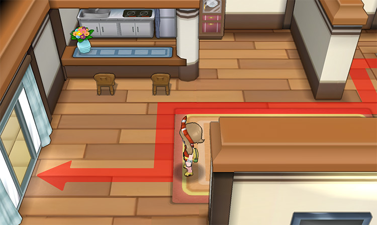 Inside the apartment in Mauville Hills